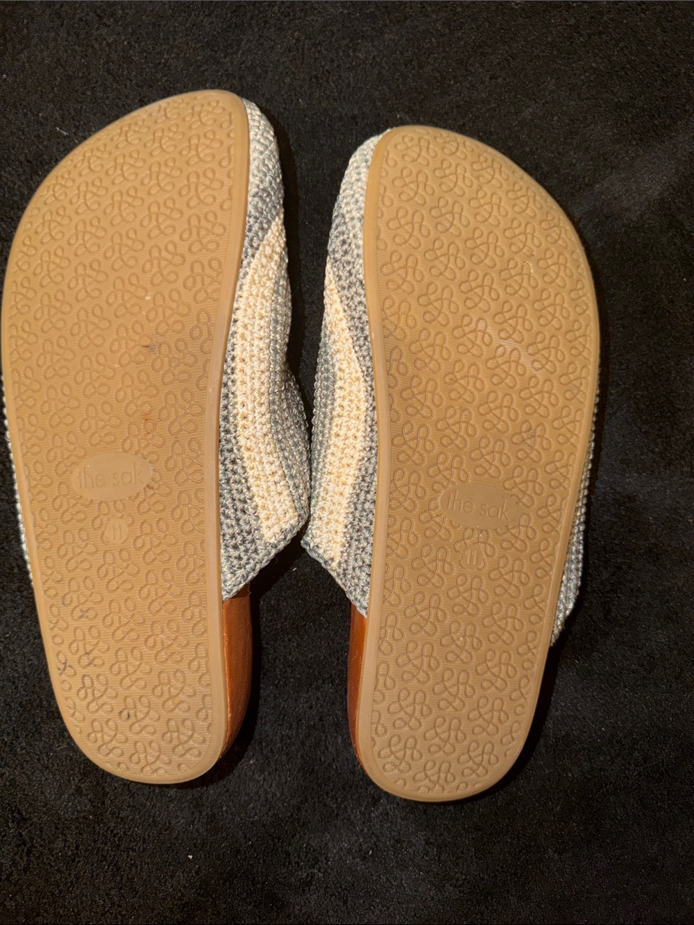 The Sak Woman’s Blue and Cream Knit Slip-On Sandals - Picture 2 of 4